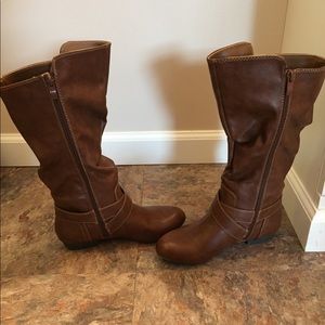 Brown tall boots